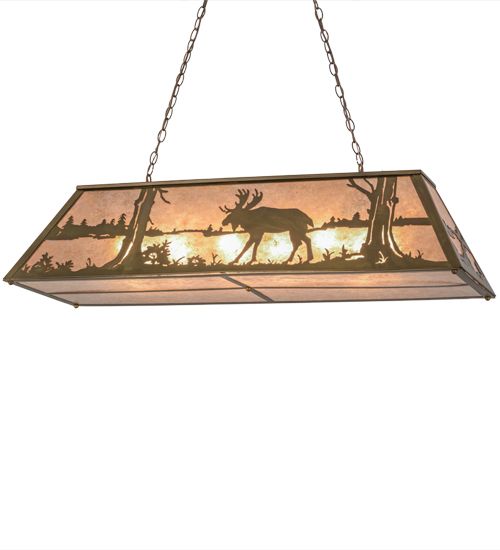 Meyda 48"L Moose at Lake Oblong Pendant