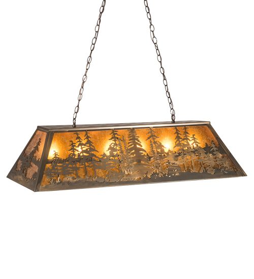 Meyda 48"L Tall Pines Oblong Pendant