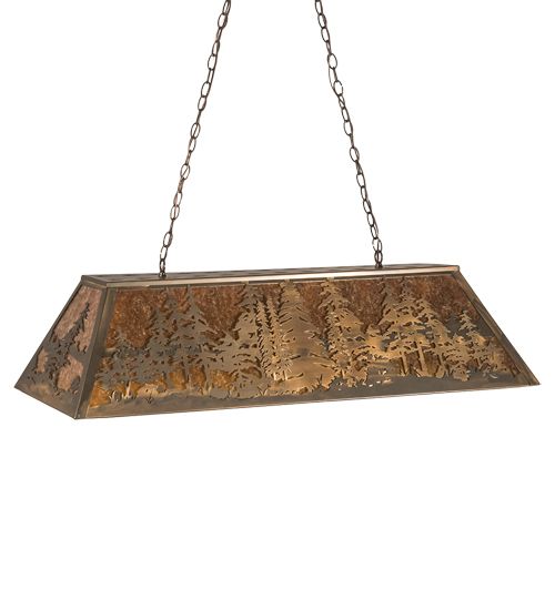 Meyda 48"L Tall Pines Oblong Pendant