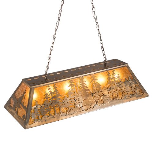 Meyda 48"L Tall Pines Oblong Pendant