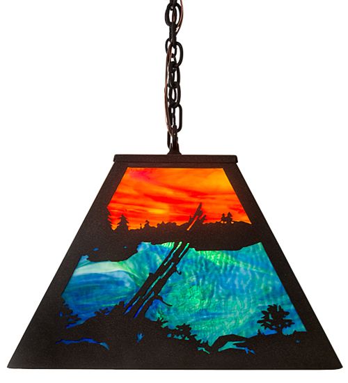 Meyda 48" Long Battling Bucks Oblong Pendant