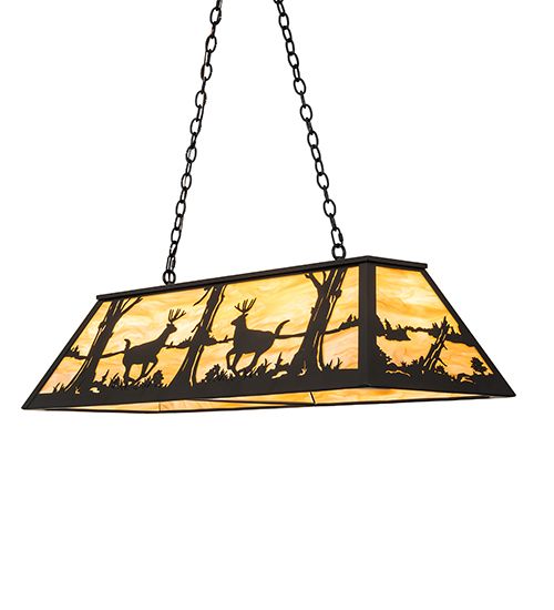 Meyda 48" Long Deer at Lake Oblong Pendant
