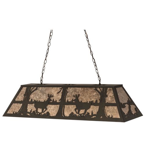 Meyda 48" Long Deer at Lake Oblong Pendant