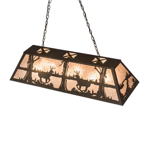 Meyda 48" Long Deer at Lake Oblong Pendant