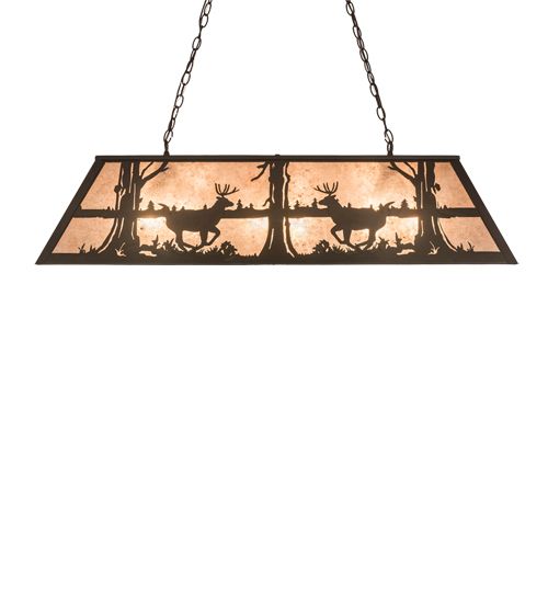 Meyda 48" Long Deer at Lake Oblong Pendant