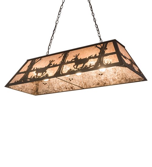 Meyda 48" Long Deer at Lake Oblong Pendant