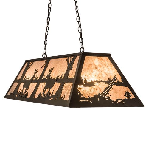 Meyda 48" Long Deer at Lake Oblong Pendant