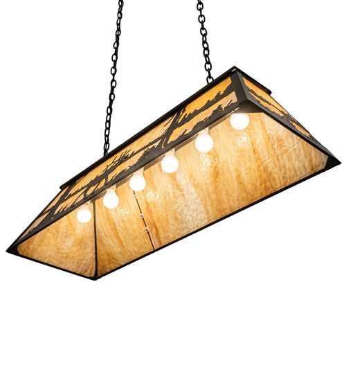 Meyda 48" Long Elk at Lake Oblong Pendant