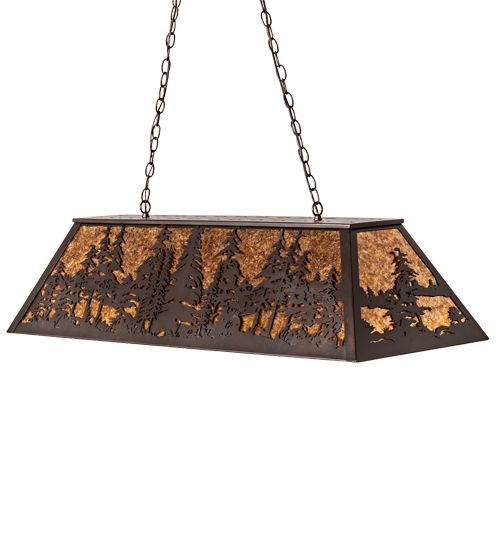 Meyda 48" Long Tall Pines Oblong Pendant