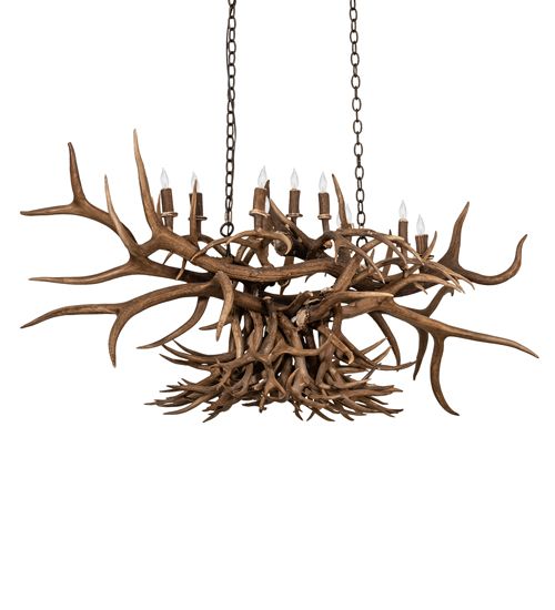 Meyda 50" Long Antlers 10 Light Oblong Chandelier