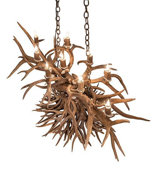 Meyda 50" Long Antlers 10 Light Oblong Chandelier