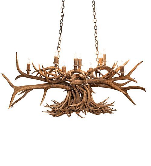 Meyda 50" Long Antlers 10 Light Oblong Chandelier