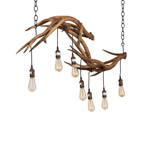 Meyda 52" Long Antlers 8 Light Oblong Chandelier