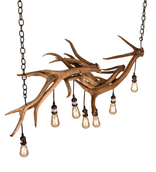 Meyda 52" Long Antlers 8 Light Oblong Chandelier
