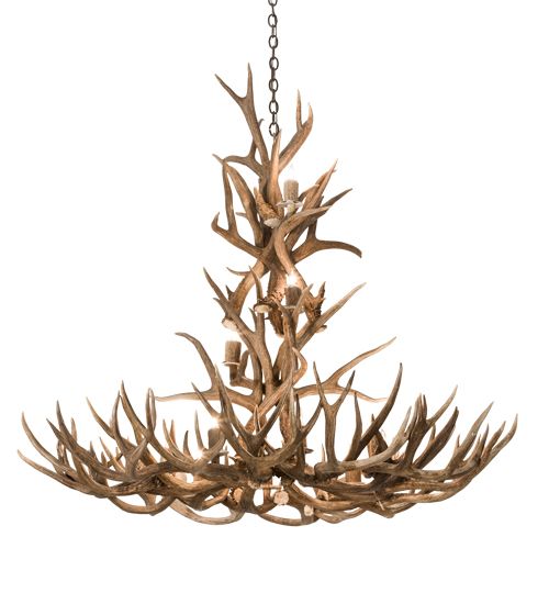 Meyda 52" Wide Antlers Mule Deer 12 Light Chandelier