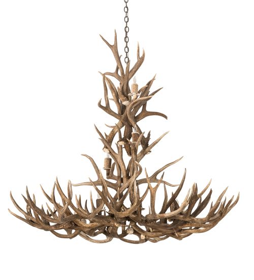 Meyda 52" Wide Antlers Mule Deer 12 Light Chandelier