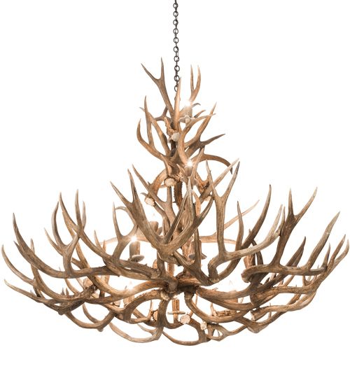 Meyda 52" Wide Antlers Mule Deer 12 Light Chandelier