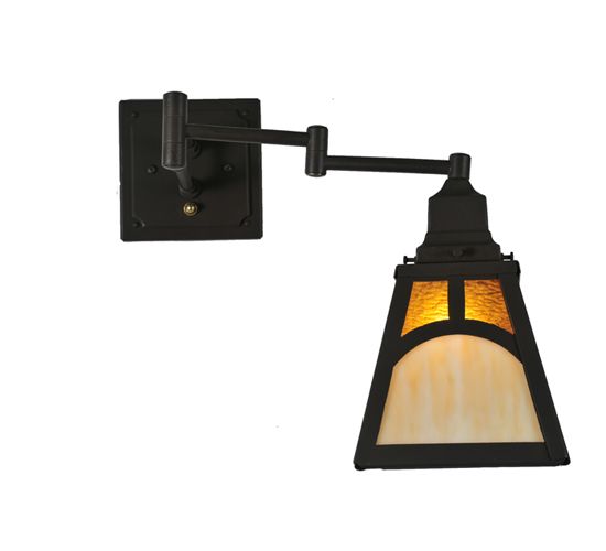 Meyda 6-13" Wide Mission Hill Top Swing Arm Wall Sconce