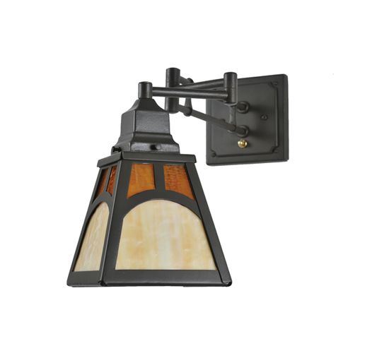 Meyda 6-13" Wide Mission Hill Top Swing Arm Wall Sconce