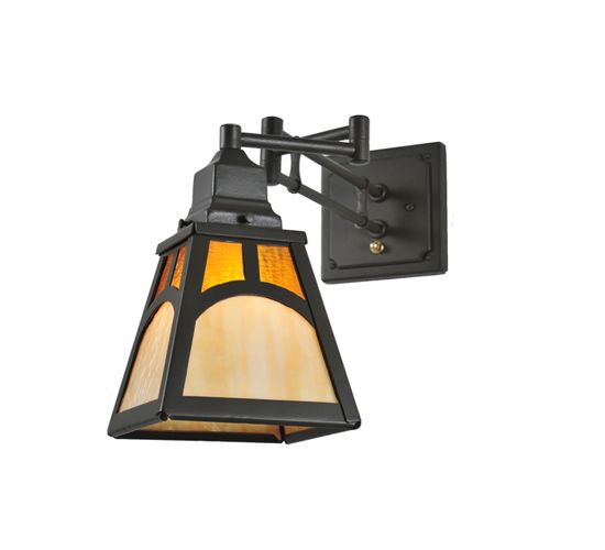 Meyda 6-13" Wide Mission Hill Top Swing Arm Wall Sconce