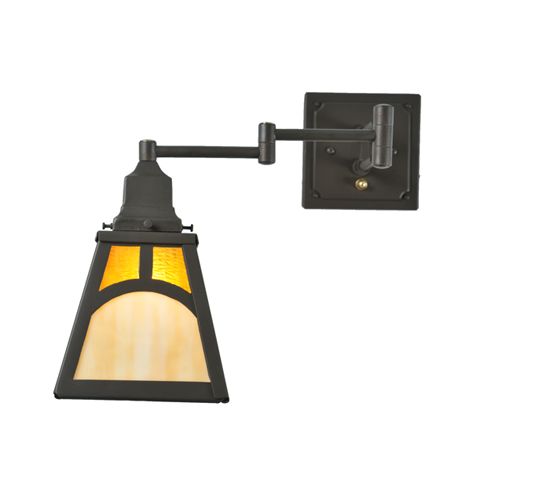 Meyda 6-13" Wide Mission Hill Top Swing Arm Wall Sconce