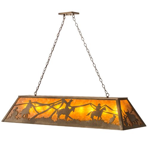 Meyda 60"L Rustlers Oblong Pendant