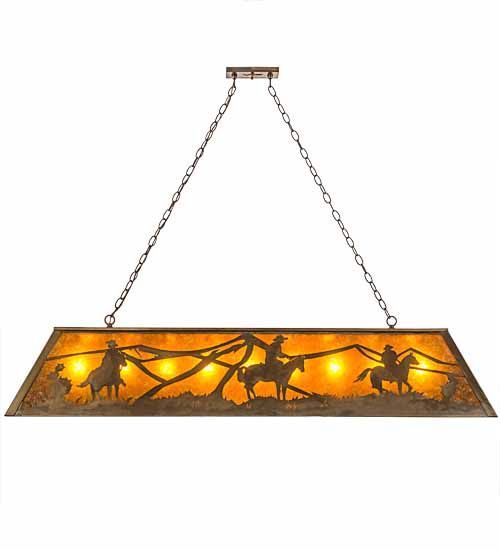 Meyda 60"L Rustlers Oblong Pendant