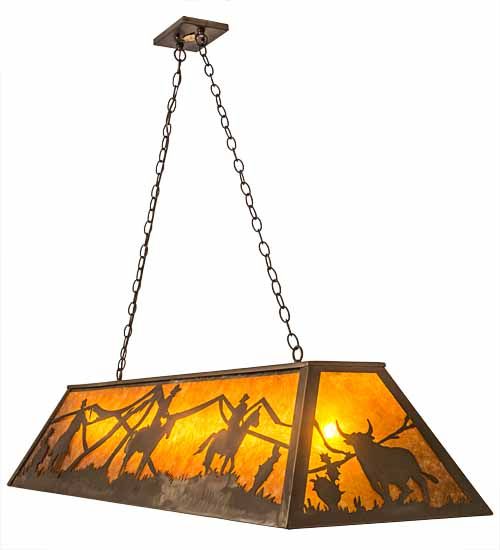Meyda 60"L Rustlers Oblong Pendant