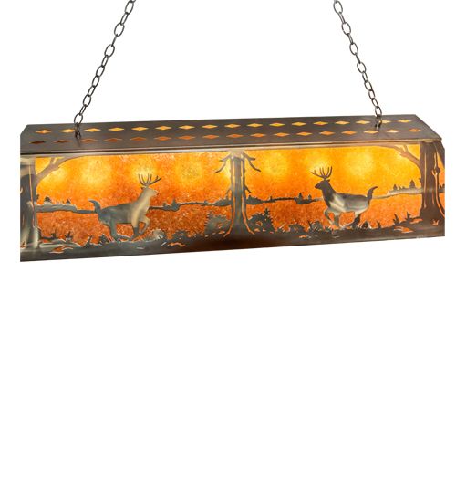 Meyda 60" Long Deer at Lake Oblong Pendant