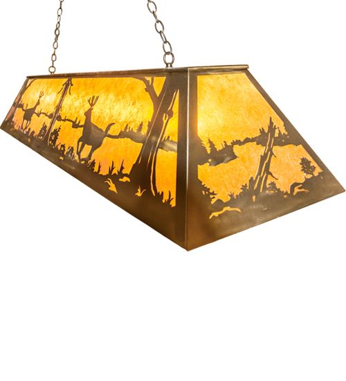 Meyda 60" Long Deer at Lake Oblong Pendant