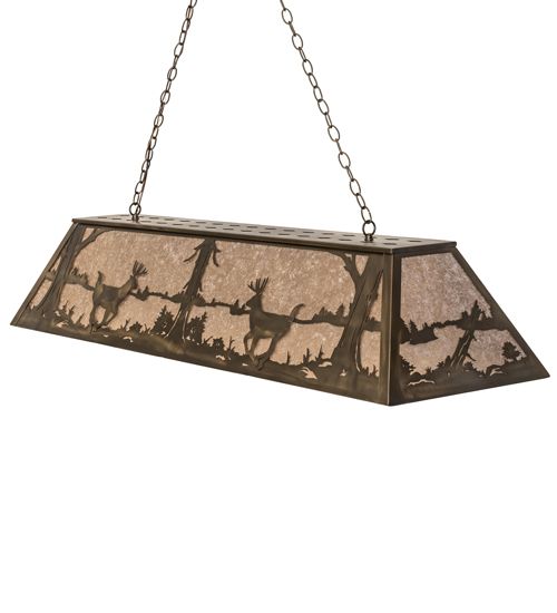 Meyda 60" Long Deer at Lake Oblong Pendant