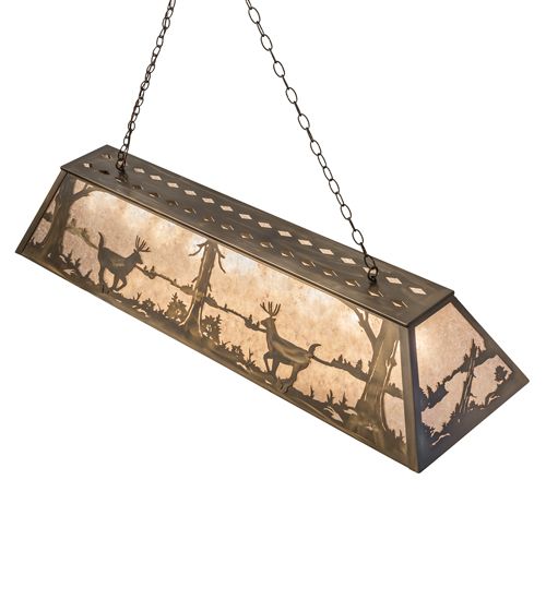 Meyda 60" Long Deer at Lake Oblong Pendant