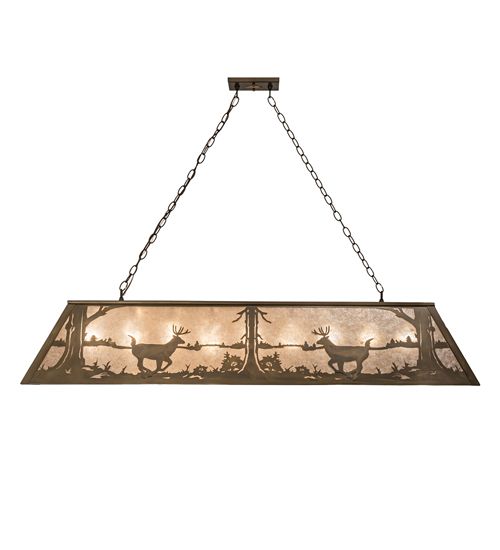 Meyda 60" Long Deer at Lake Oblong Pendant