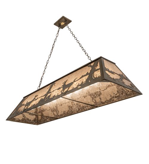 Meyda 60" Long Deer at Lake Oblong Pendant