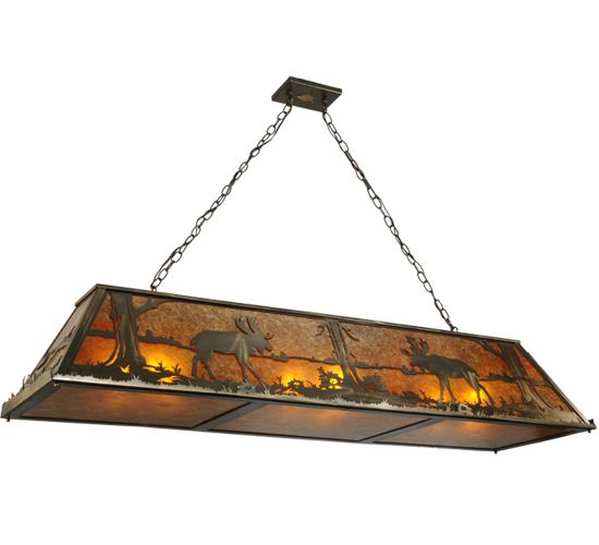 Meyda 60" Long Moose at Lake Oblong Pendant
