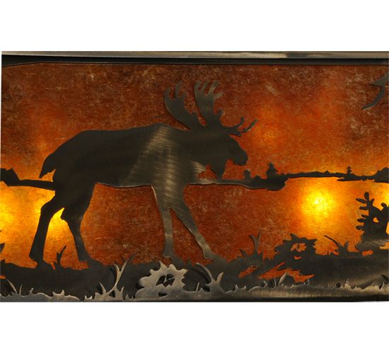Meyda 60" Long Moose at Lake Oblong Pendant