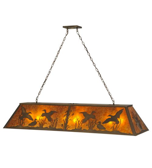 Meyda 61"L Ducks in Flight Oblong Pendant