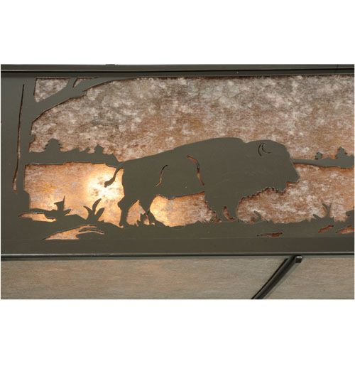 Meyda 62" Long Buffalo at Lake Oblong Pendant