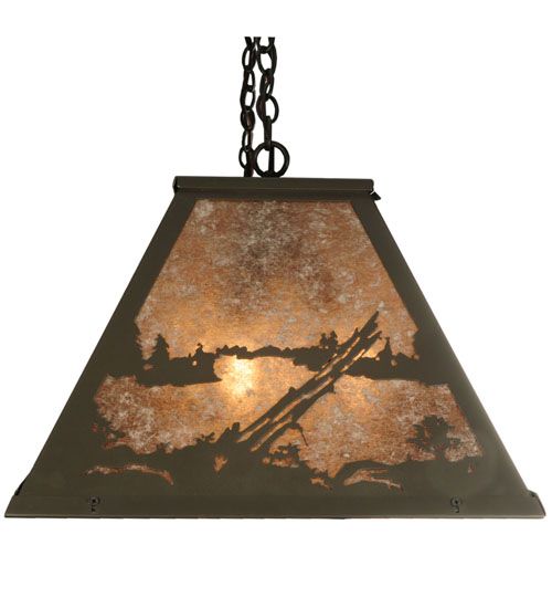 Meyda 62" Long Buffalo at Lake Oblong Pendant