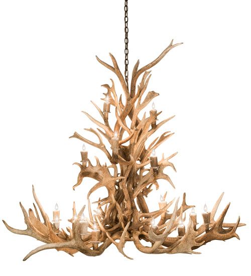 Meyda 65" Wide Antlers Elk 18 Light Chandelier