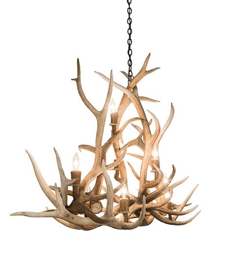 Meyda 66.5" Long Antlers Elk 10 Light Oblong Chandelier