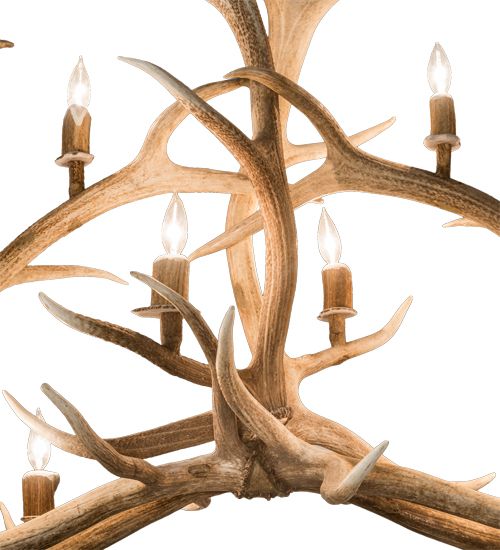 Meyda 66.5" Long Antlers Elk 10 Light Oblong Chandelier