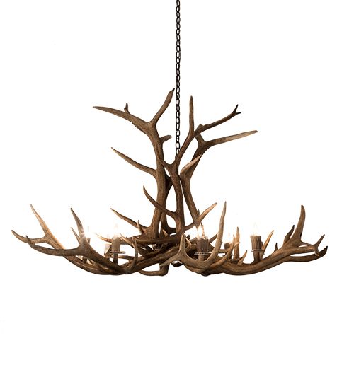 Meyda 66" Wide Antlers Elk 8 LT Chandelier