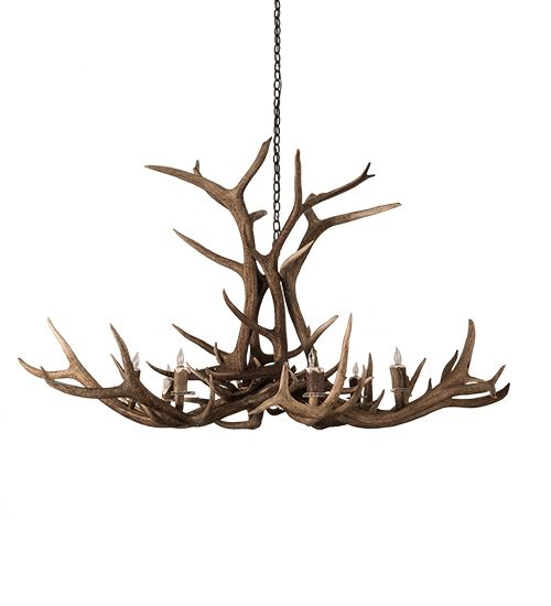 Meyda 66" Wide Antlers Elk 8 LT Chandelier
