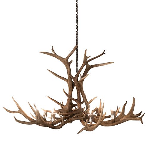 Meyda 66" Wide Antlers Elk 8 LT Chandelier