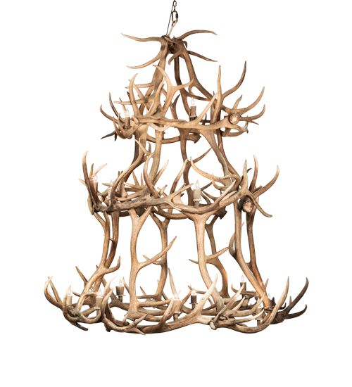 Meyda 70" Wide Antlers Elk 18 Light Chandelier