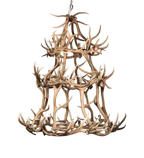 Meyda 70" Wide Antlers Elk 18 Light Chandelier