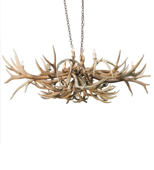 Meyda 71" Long Antlers Deer 10 Light Oblong Chandelier