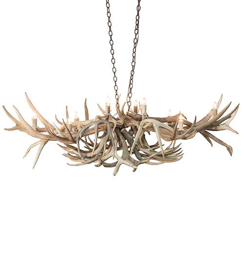 Meyda 71" Long Antlers Deer 10 Light Oblong Chandelier