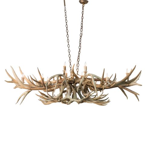 Meyda 71" Long Antlers Deer 10 Light Oblong Chandelier